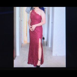 maroon lace prom / social dress